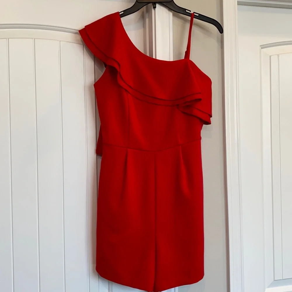 Red Ruffle Romper - Picture 1 of 3